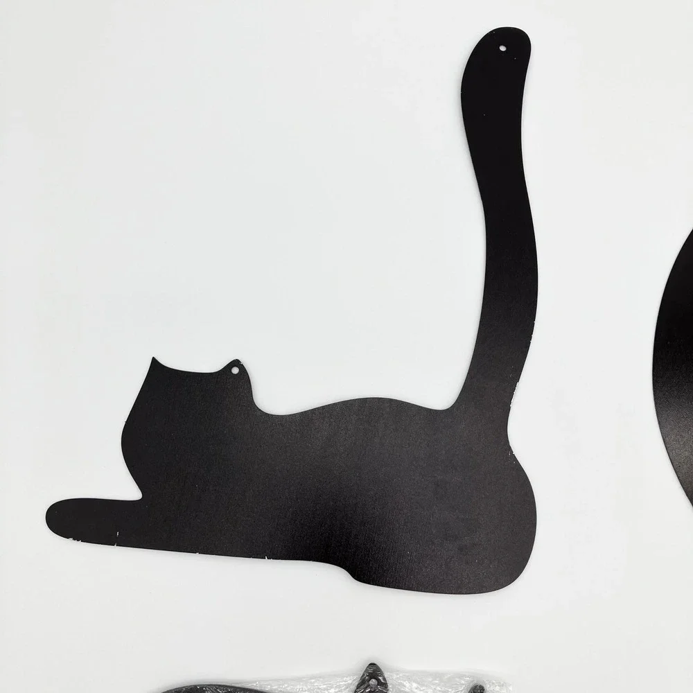 Wall Art Decor Metal Cat Silhouettes 4pc Set Black Minimalist Modern
